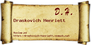 Draskovich Henriett névjegykártya